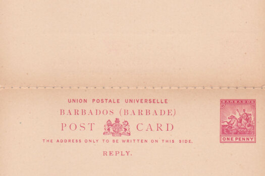 Barbados Postal Stationery Card with reply - type 2